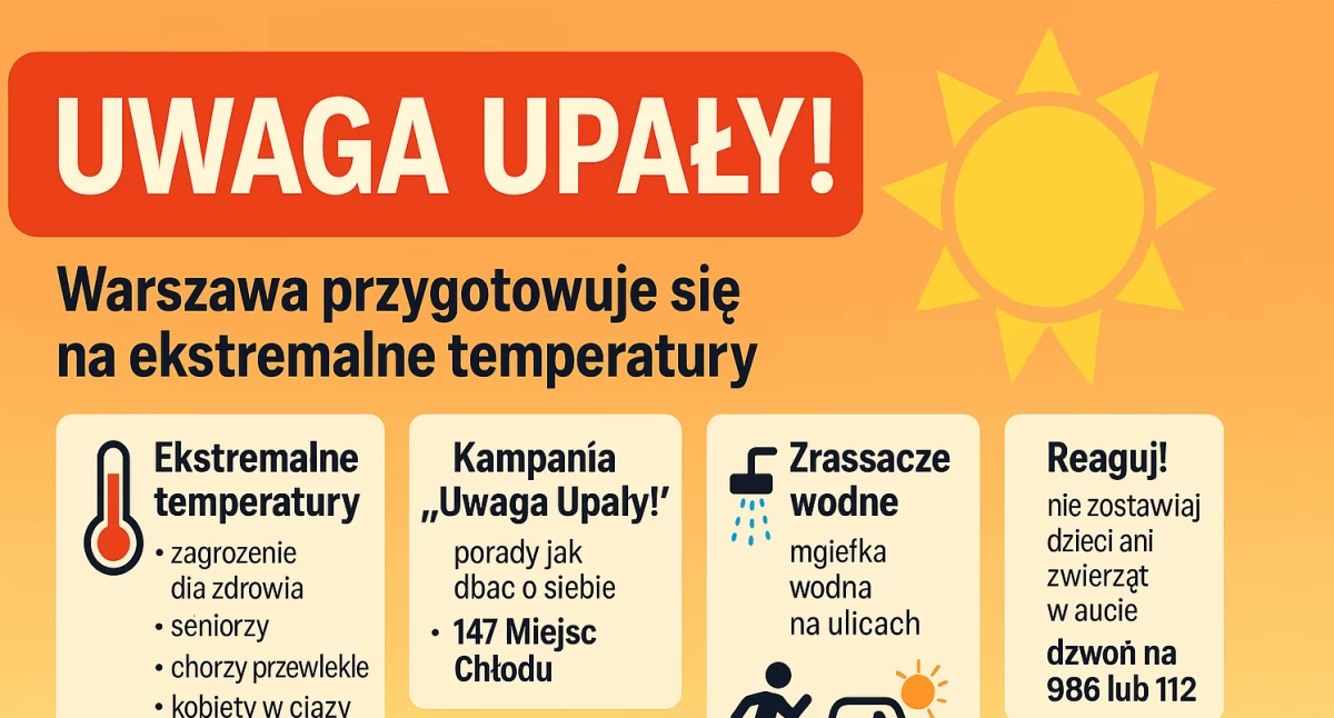 Zdrowie, „Uwaga Upały!” Warszawa przygotowuje ekstremalne temperatury - zdjęcie, fotografia